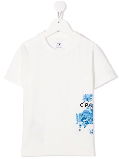 C.p. Company Teen Logo Print T-shirt In White