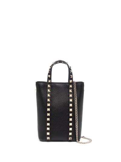 Valentino Garavani Chain-strap Rockstud Tote Bag In Black