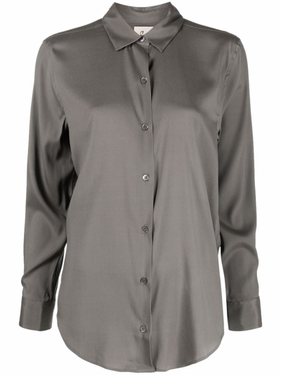 Paula Long-sleeve Silk Shirt In Green