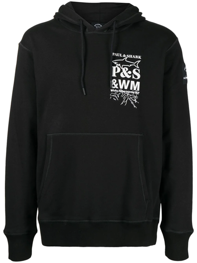 White Mountaineering Logo-print Cotton Hoodie In Black