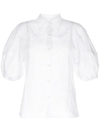 Chloé Embroidered-design Puff-sleeve Shirt In White