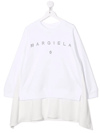 MM6 MAISON MARGIELA STUDDED-LOGO SWEATSHIRT DRESS