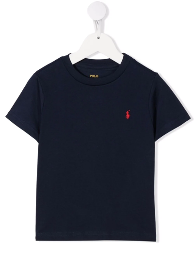 Ralph Lauren Teen Embroidered Logo T-shirt In Cruise Navy