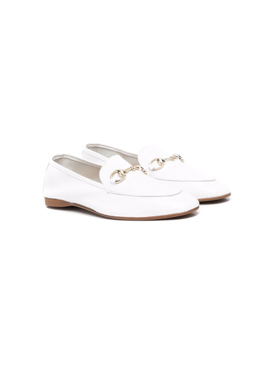 Clarys Teen Slip-on Leather Loafers In White