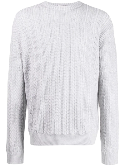 Agnona Crew-neck Knit Jumper In Grey