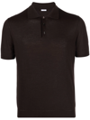 Malo Fine-knit Cotton Polo Shirt In Brown