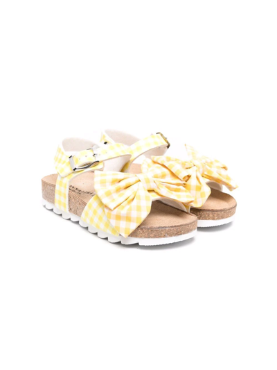 Monnalisa Kids' White / Yellow Sandals Girl In Bianco