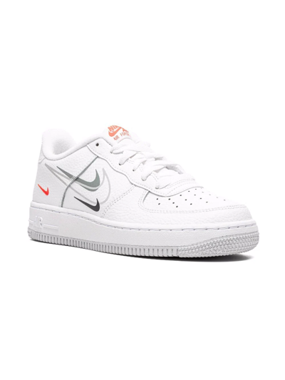 Nike Kids' Air Force 1 Low "multi-swoosh" Sneakers In White