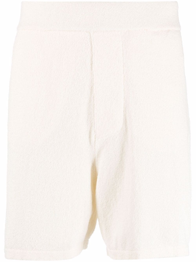 Laneus Sponge Towel Bermuda Shorts In White