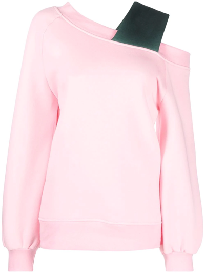 Atu Body Couture X Ioana Ciolacu Shoulder-strap Sweatshirt In Pink