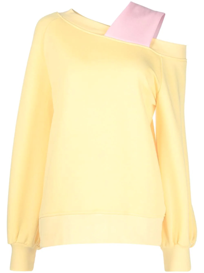 Atu Body Couture X Ioana Ciolacu Shoulder-strap Sweatshirt In Gelb