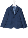Fay Teen Single-breasted Wool Blazer In Blue