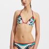La Doublej Graphic-print Halterneck Bikini Top In Ruote Placée