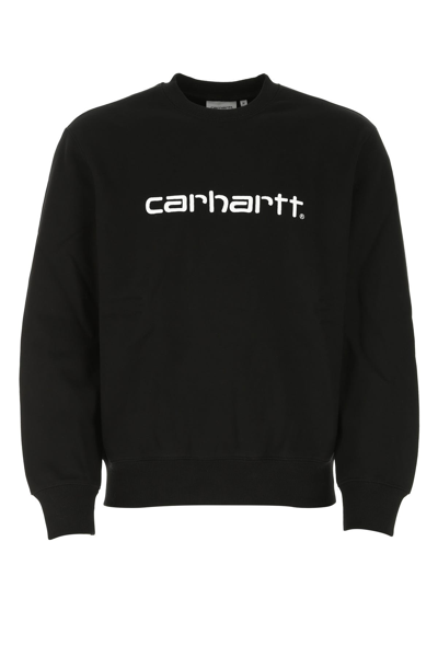 Carhartt Logo-print Crew-neck Sweatshirt In Black