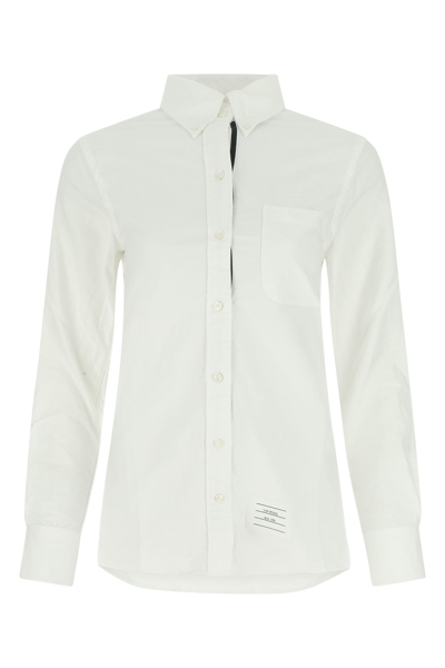 Thom Browne Silk Twill Shirt In White