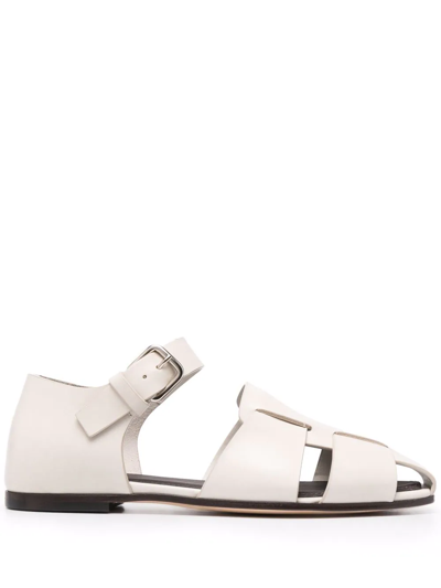 Officine Creative Cut-out Leather Sandals In Weiss