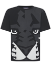 Just Don Tiger-print Cotton T-shirt In Black