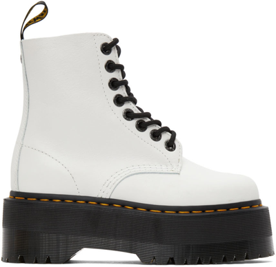 Dr. Martens' White 1460 Pascal Max Platform Boots In Optical White