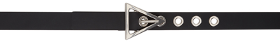 Bottega Veneta Black Rubber Belt In 8803-black-