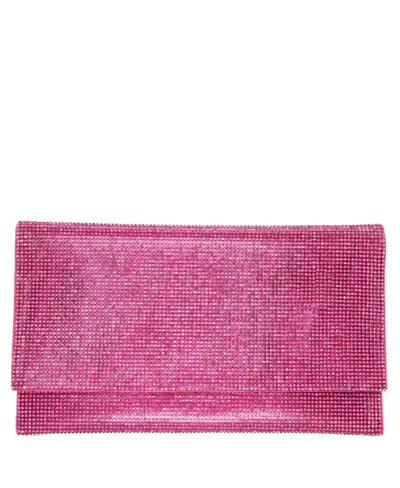 Nina Women's Allover Crystal Cutch In Ultra Pink