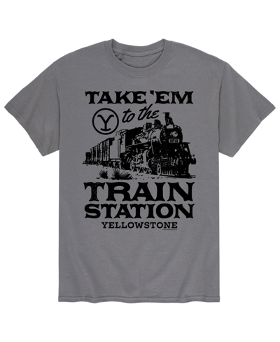 Airwaves Men's Yellowstone Take Em To The Train T-shirt In Gray