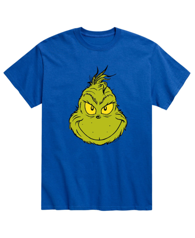 Airwaves Men's Dr. Seuss The Grinch Face T-shirt In Blue