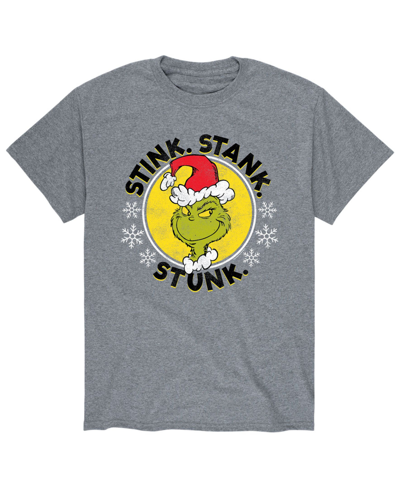 Airwaves Men's Dr. Seuss The Grinch Stink Stank Stunk T-shirt In Gray