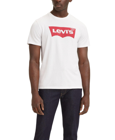 Levi's Men's Graphic Logo Batwing Short Sleeve T-shirt In White