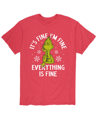 Airwaves Men's Dr. Seuss The Grinch It's Fine T-shirt In Red