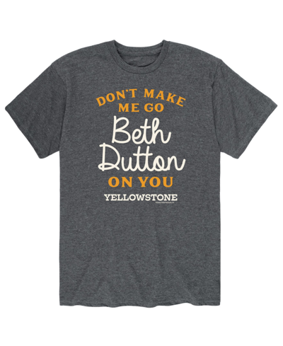 Airwaves Men's Yellowstone Don't Make Me Go Beth Dutton T-shirt In Gray
