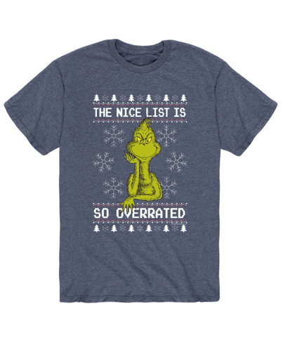 Airwaves Men's Dr. Seuss The Grinch Nice Is Overrated T-shirt In Blue
