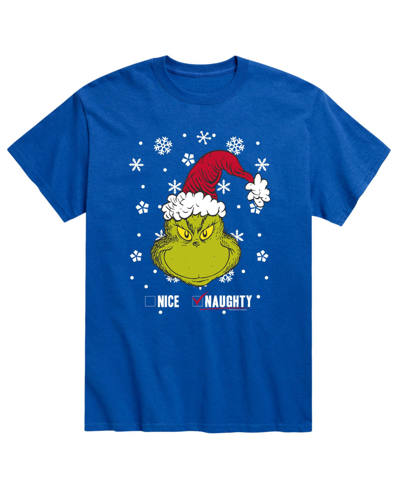 Airwaves Men's Dr. Seuss The Grinch Naughty Or Nice T-shirt In Blue