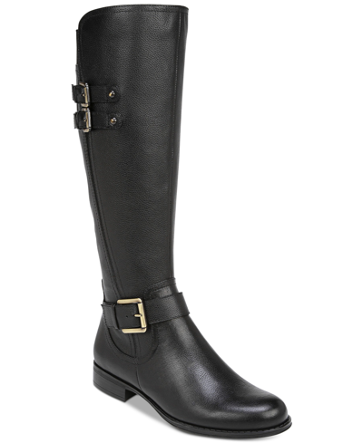 Naturalizer Jessie Riding Boots In Black Leather