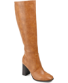 Journee Collection Karima Vegan Leather Tall Boot In Cognac