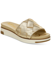 Sam Edelman Women's Adaley Woven Platform Sport Slides Women's Shoes In Gold Leaf Metallic