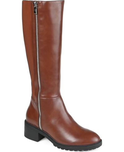 Journee Collection Women's Morgaan Extra Wide Calf Boots In Brown