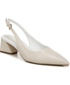 Franco Sarto Racer Womens Buckle Pointed Toe Slingback Heels In Putty Nappa Leather