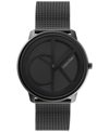 Calvin Klein Black Stainless Steel Mesh Bracelet Watch 40mm In Black