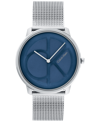 Calvin Klein Mesh Strap Watch, 40mm In Silver