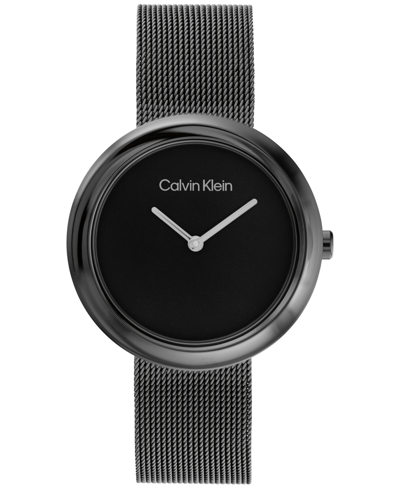 Calvin Klein Black Stainless Steel Mesh Bracelet Watch 34mm