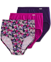 Jockey Elance Cotton Brief 3-pack 1484 In Formation Fushia/favorite Floral/plumb P