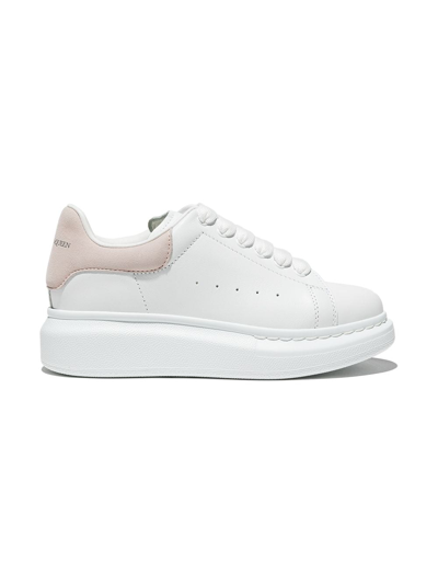 Alexander Mcqueen Kids' Oversidez Lace-up Trainers In White