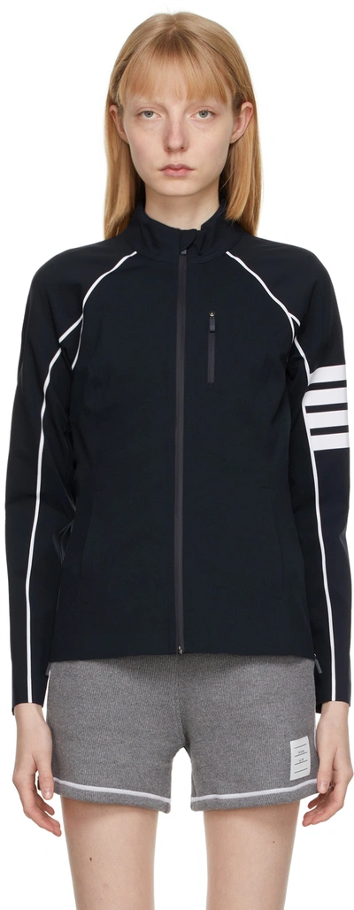Thom Browne Navy Compression 4-bar Sport Jacket In Blue,white
