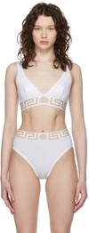 Versace Greca Border High-rise Briefs In White