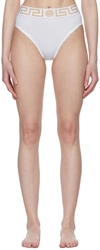 Versace White Greca Border High Waisted Briefs