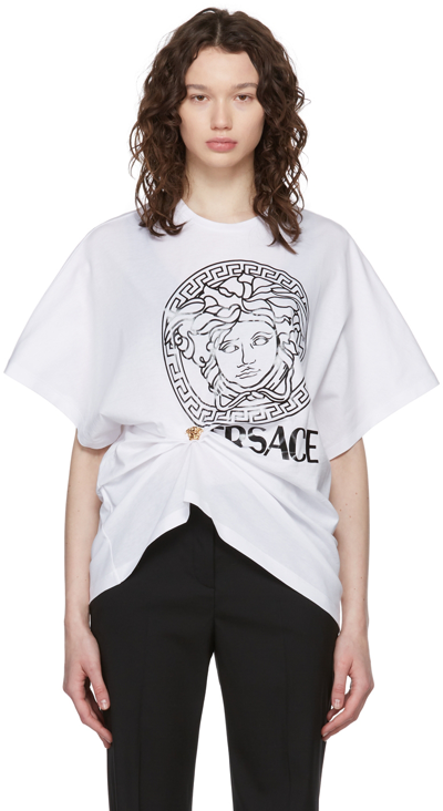 Versace White Medusa Safety Pin T-shirt