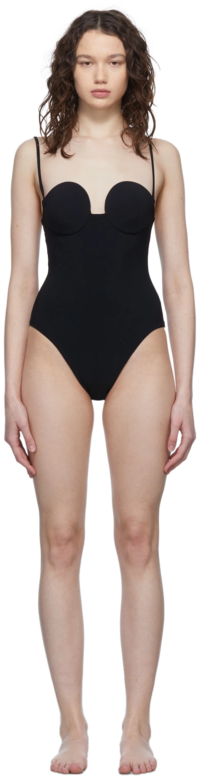 Magda Butrym Black Retro Bustier One-piece Swimsuit