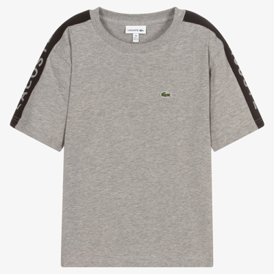 Lacoste Teen Boys Grey Logo T-shirt