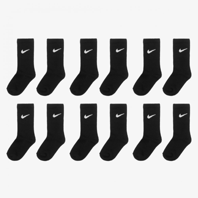 Nike Kids' Black Cotton Socks (6 Pack)