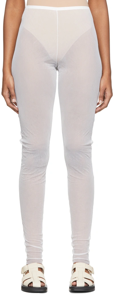 The Row Ensley Skinny-leg Tulle Pants In Natural White